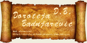 Doroteja Badnjarević vizit kartica